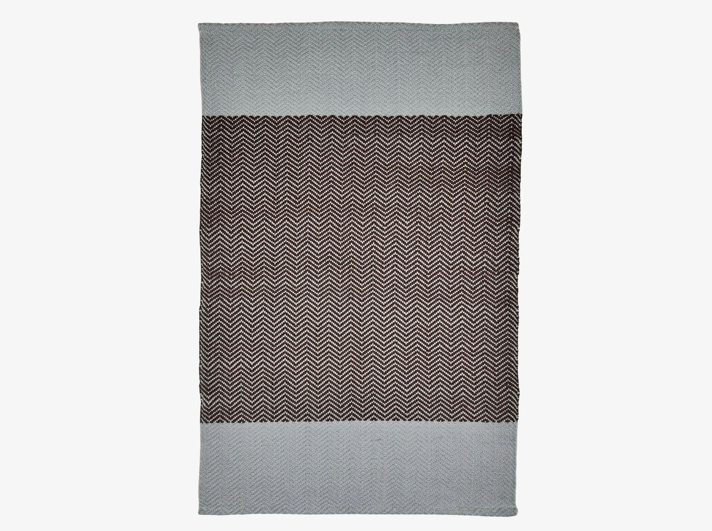 Hand Woven Rugs - Gray & Brown Diamond Pattern - Ansari