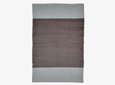Hand Woven Rugs - Gray & Brown Diamond Pattern - Ansari