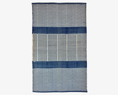Hand Woven Rugs - Blue & Natural Accent for Stylish Home Décor