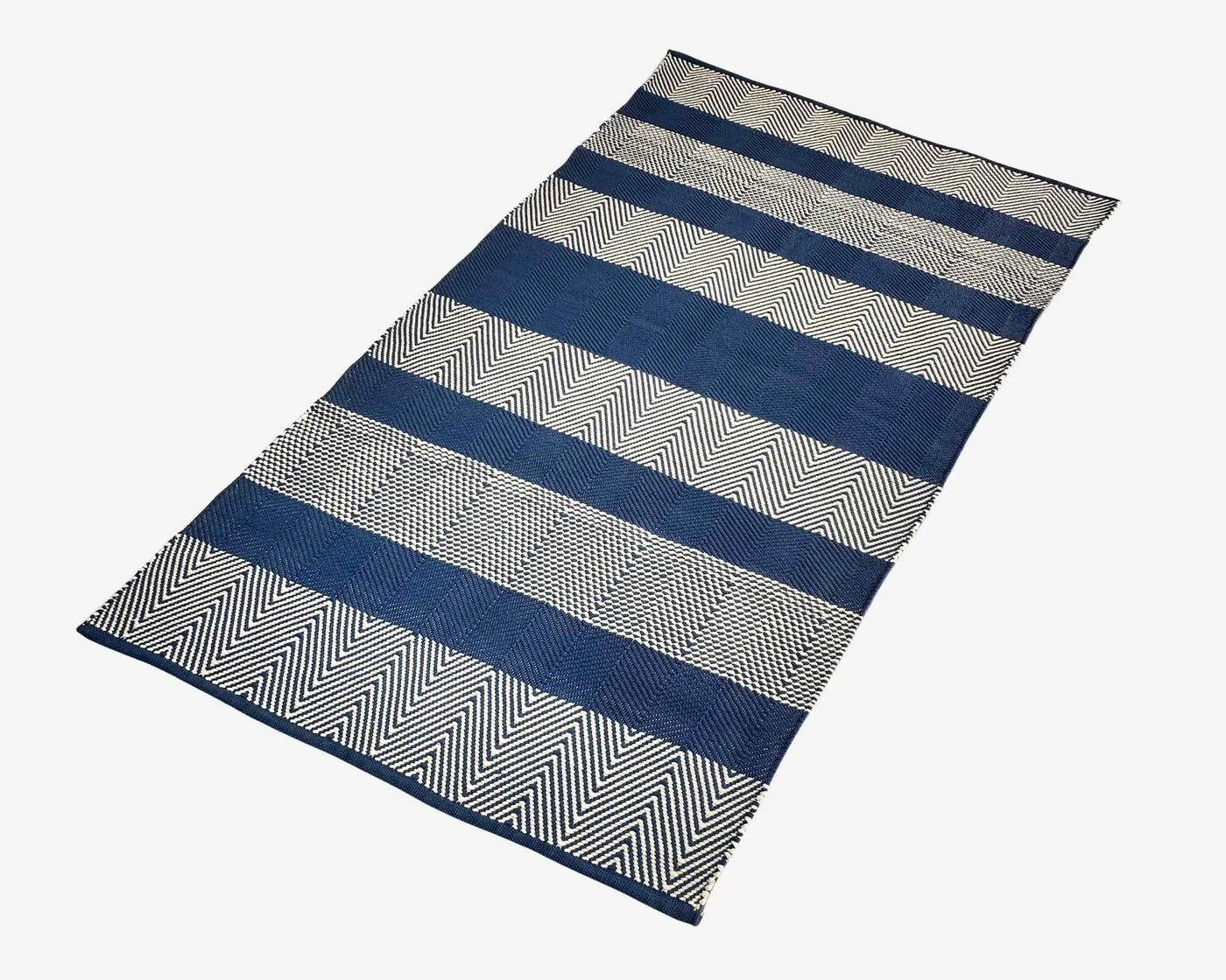 Hand Woven Rugs - Blue & Natural Accent for Stylish Home Décor
