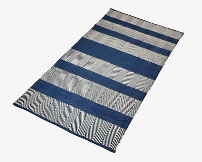 Hand Woven Rugs - Blue & Natural Accent for Stylish Home Décor