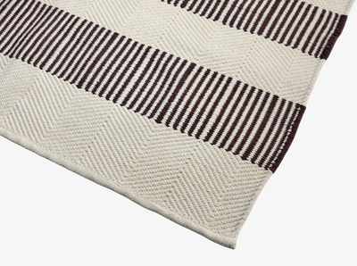 Hand Woven Rugs - Black, white & brown Laining - Ansari