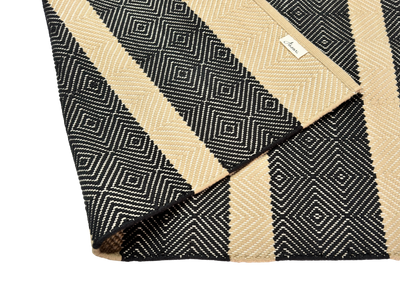 Hand Woven Rugs Stripes - Black & Natural Big Stripes for Stylish Interiors