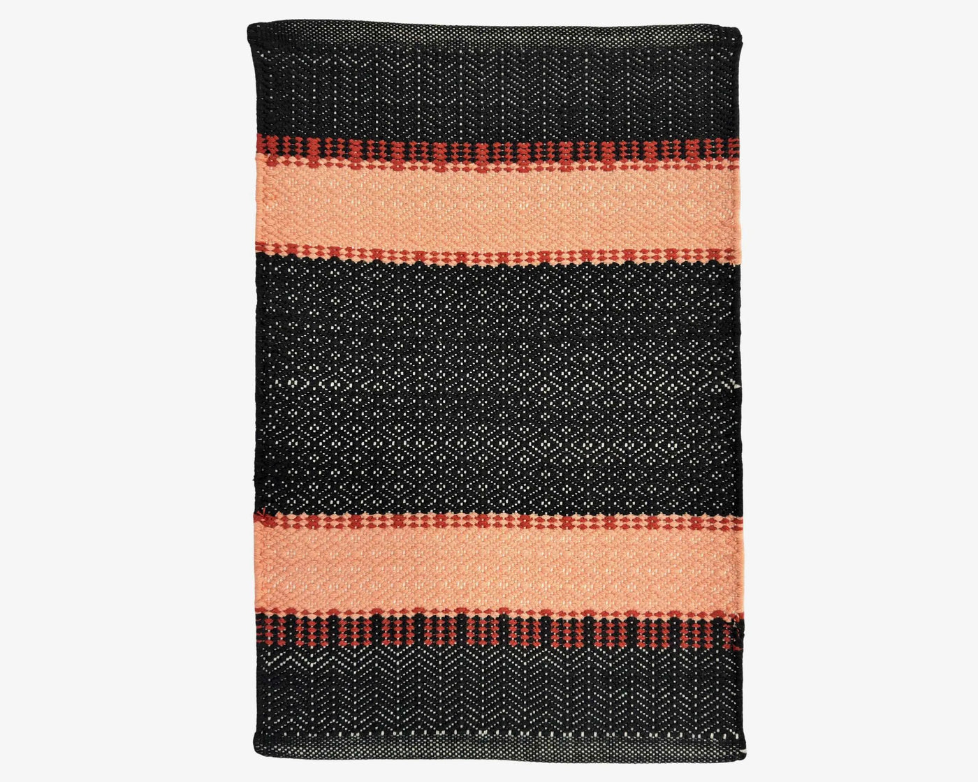 Hand Woven Orange and Black Rug - Stylish Home Decor