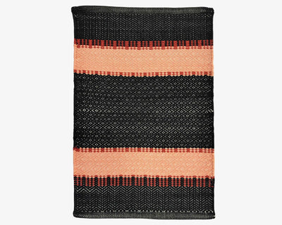 Hand Woven Orange and Black Rug - Stylish Home Decor