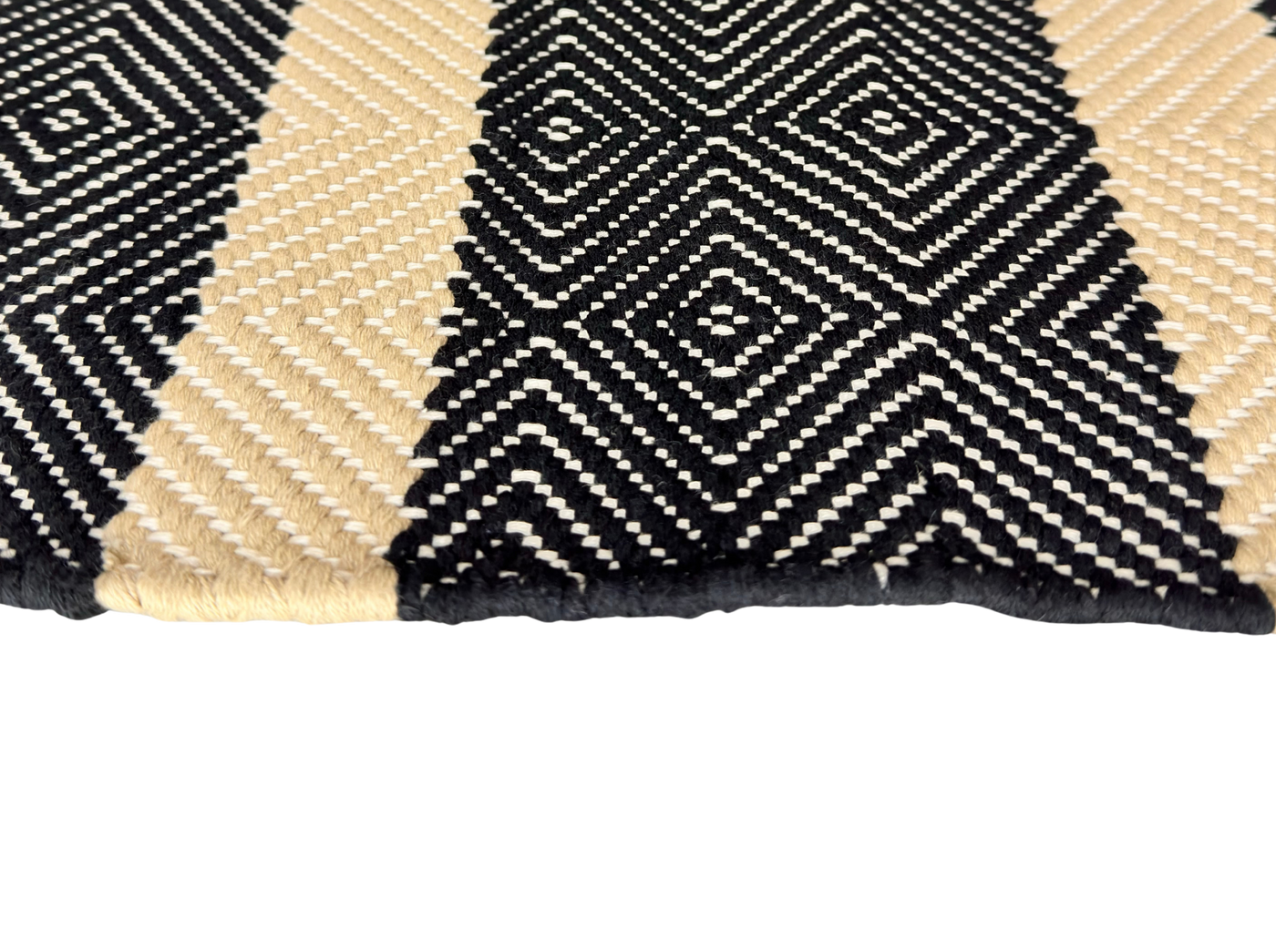 Hand Woven Rugs Stripes - Black & Natural Big Stripes for Stylish Interiors