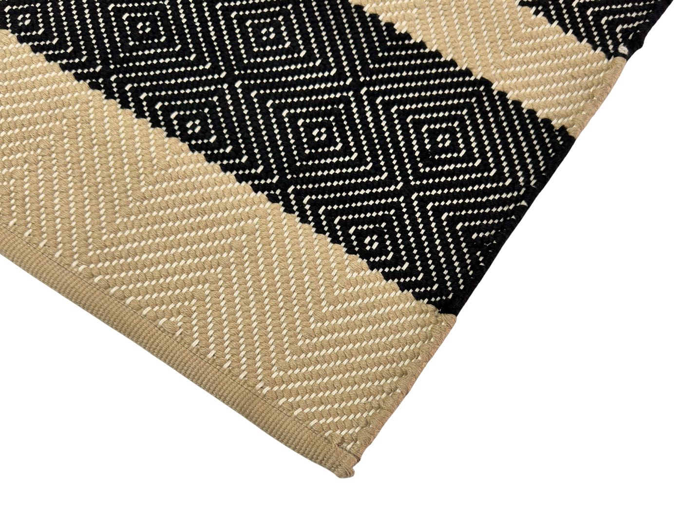 Hand Woven Rugs Stripes - Black & Natural Big Stripes for Stylish Interiors