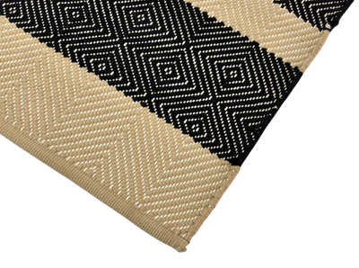 Hand Woven Rugs Stripes - Black & Natural Big Stripes for Stylish Interiors