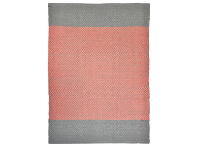 Hand Woven Rugs - Gray & Pink Diamond Pattern - Ansari