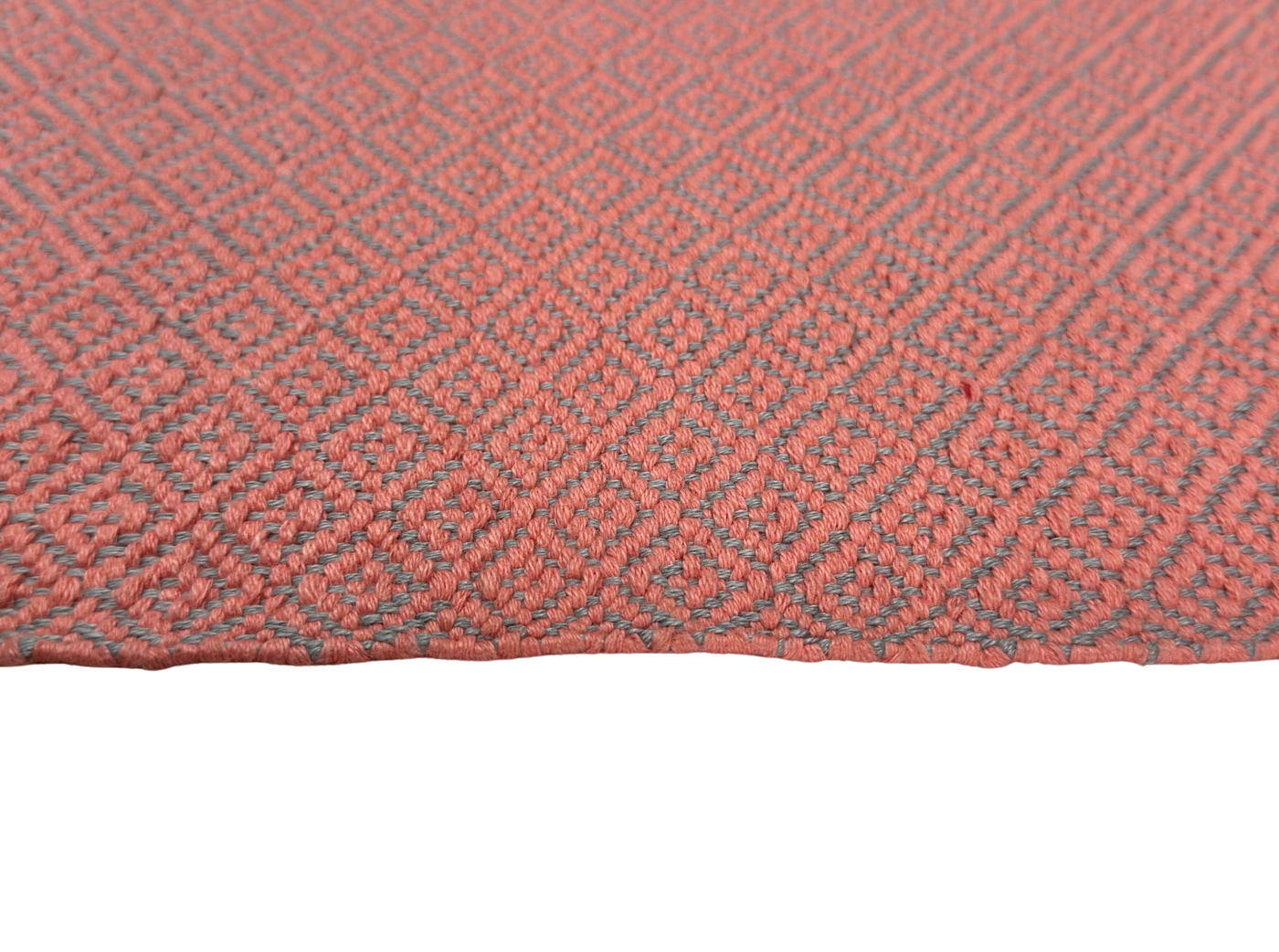 Hand Woven Rugs Gray & Pink Diamond Pattern for Elegant Home Decor