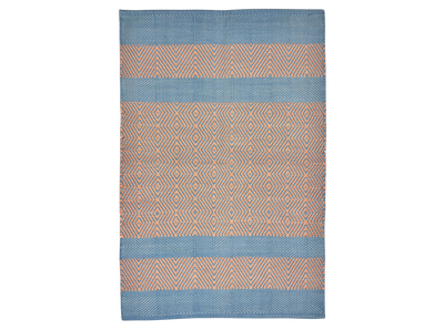 Hand Woven Rugs - Pink & light Navy blue - Ansari