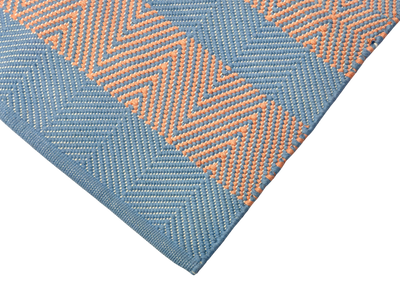 Hand Woven Rugs - Pink & light Navy blue - Ansari