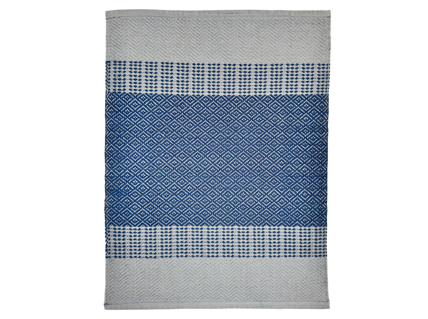 Hand Woven Rugs - Natural &  Blue pattren - Ansari
