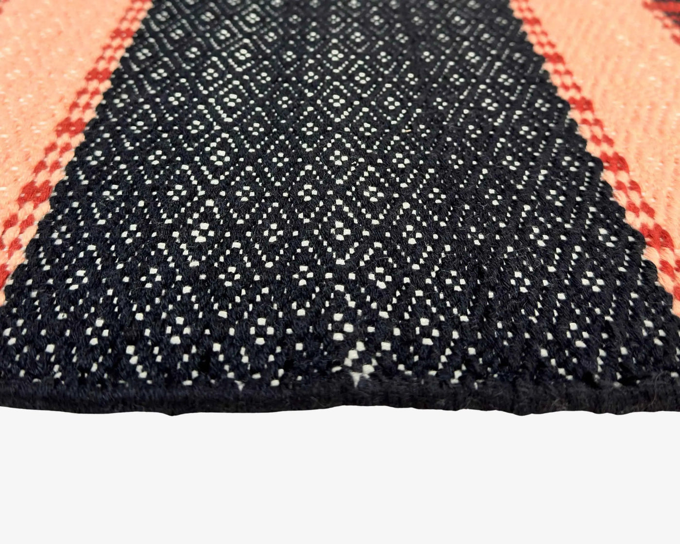 Hand Woven Orange and Black Rug - Stylish Home Decor