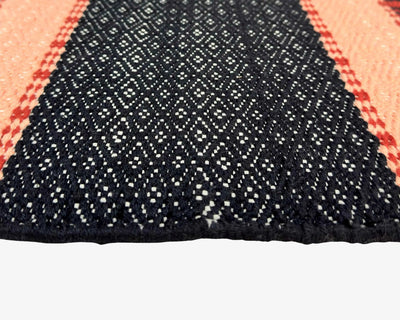 Hand Woven Orange and Black Rug - Stylish Home Decor