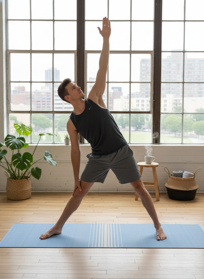 Blue Stripe Yoga Mat