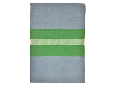 Hand Woven Rugs - Green & light Navy blue - Ansari