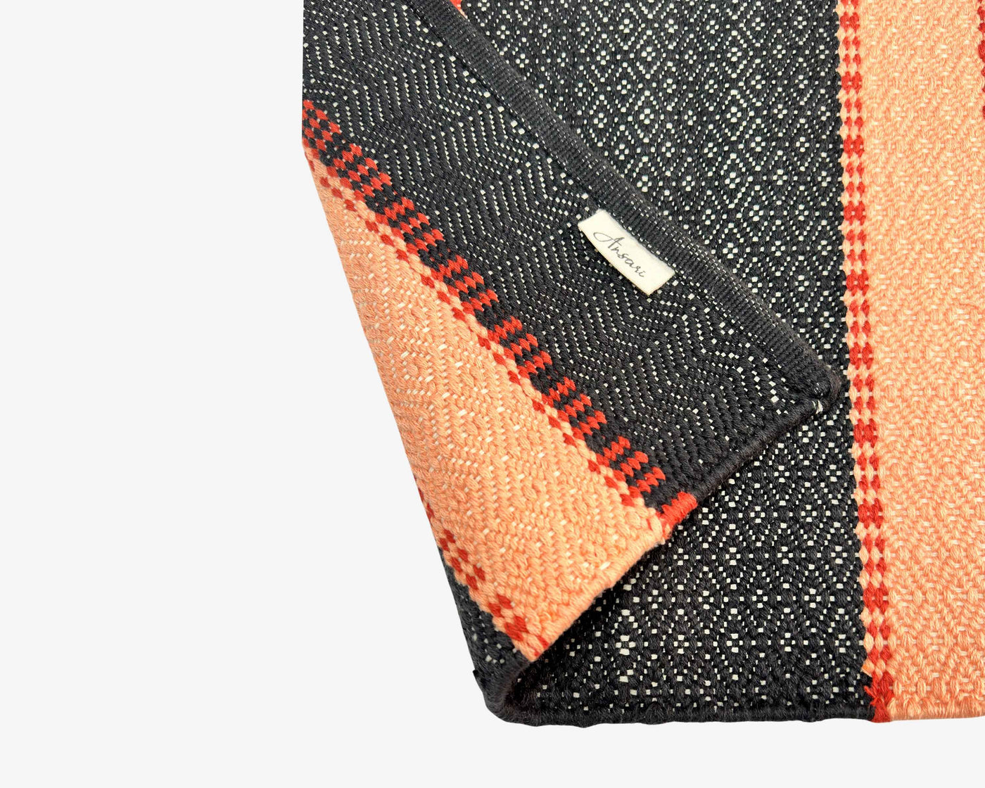 Hand Woven Orange and Black Rug - Stylish Home Decor