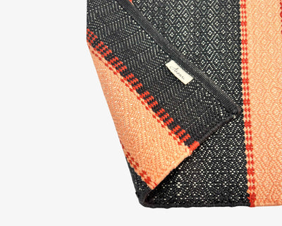 Hand Woven Orange and Black Rug - Stylish Home Decor