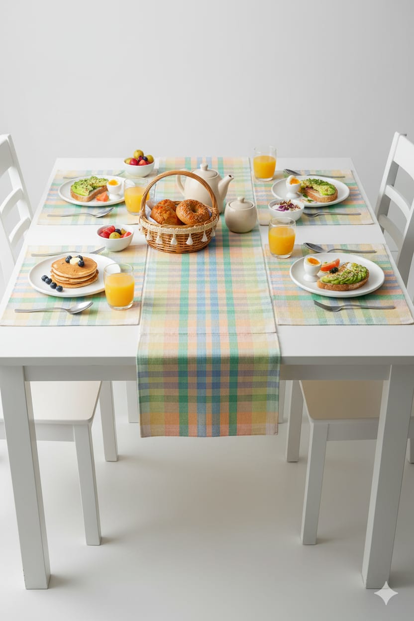Spring Plaid Placemat & Runner Set