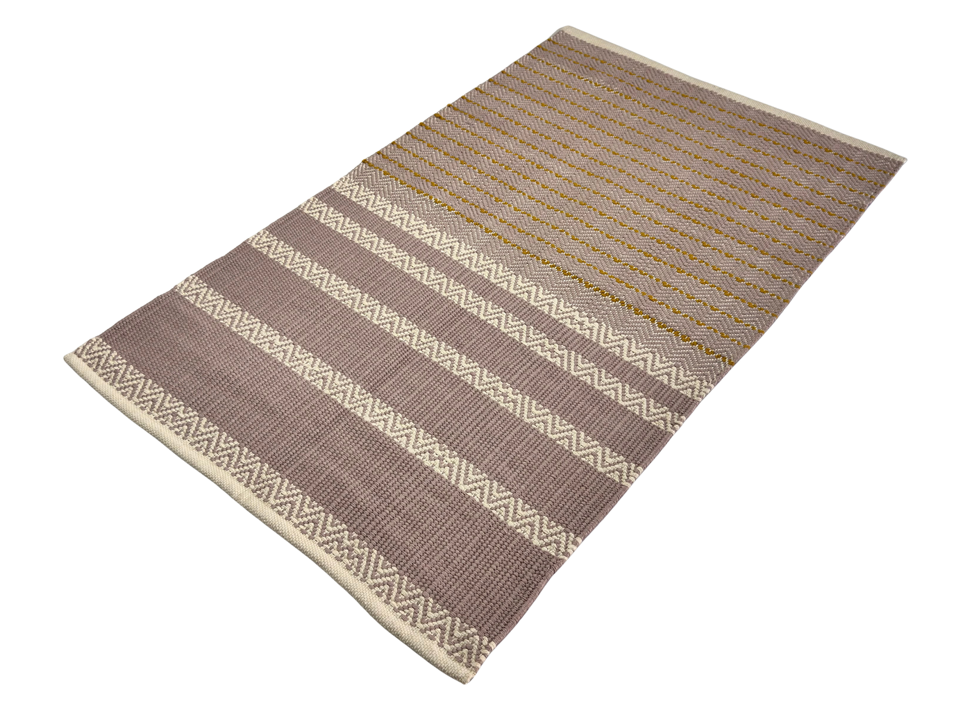 Hand Woven Rugs - Beige & Natural Brawn lining rug - Ansari