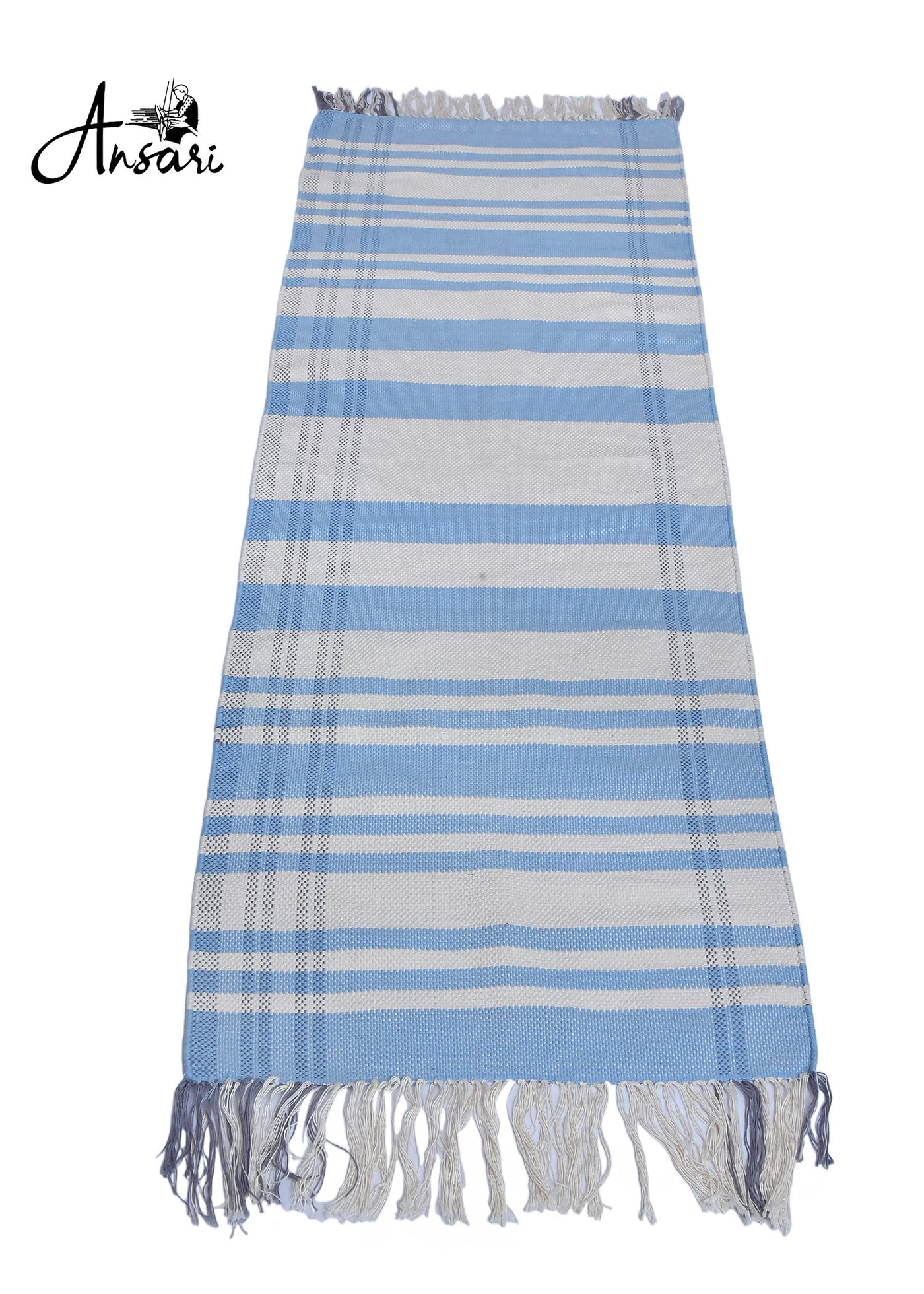 Blue Stripe Fringe Yoga Mat