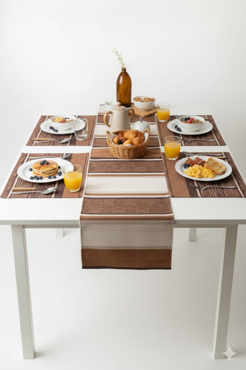 Espresso Block Placemat & Runner Set