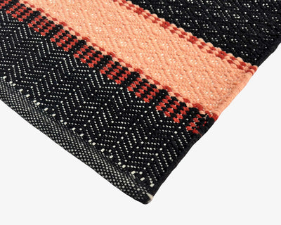 Hand Woven Orange and Black Rug - Stylish Home Decor