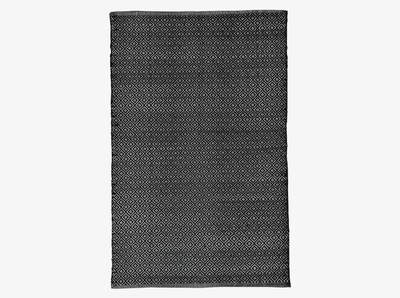Hand Woven Rugs - Black & Natural  Diamond Pattern - Ansari