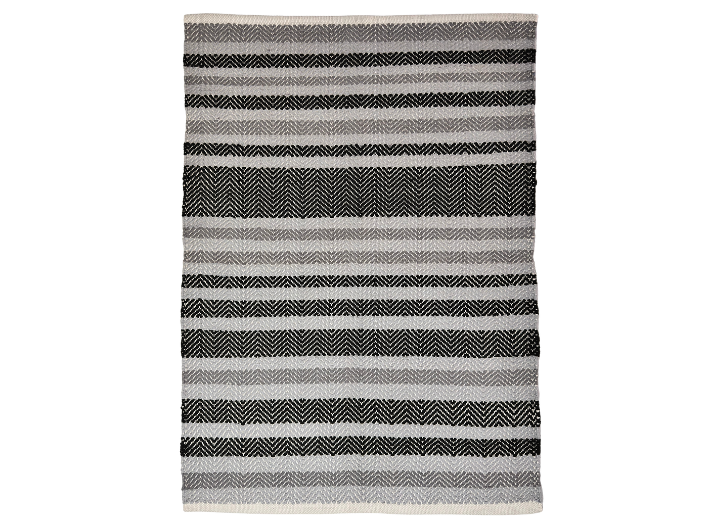 Hand Woven Rugs - Stylish Black, Gray & Natural Stripes for Elegant Spaces - Ansari