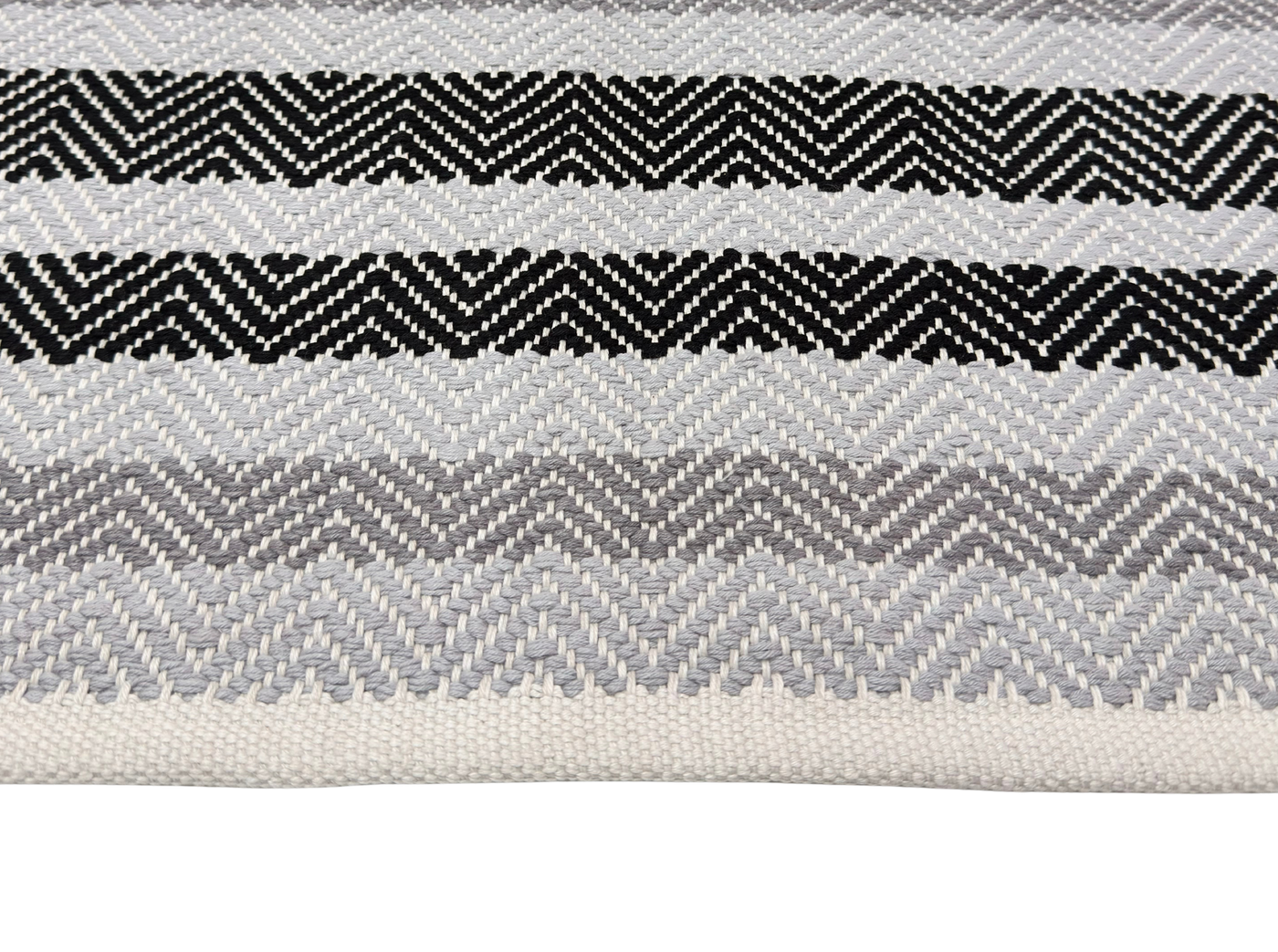 Hand Woven Rugs - Stylish Black, Gray & Natural Stripes for Elegant Spaces - Ansari
