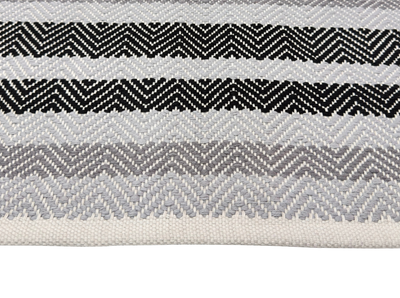 Hand Woven Rugs - Stylish Black, Gray & Natural Stripes for Elegant Spaces - Ansari