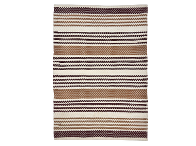 Hand Woven Rugs - Brown & Natural Stripes - Ansari