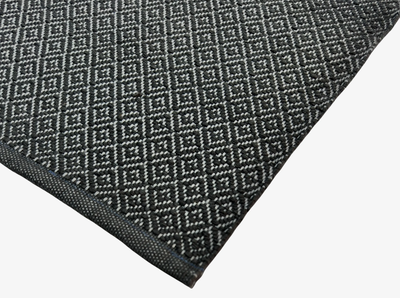 Hand Woven Rugs - Black & Natural  Diamond Pattern - Ansari