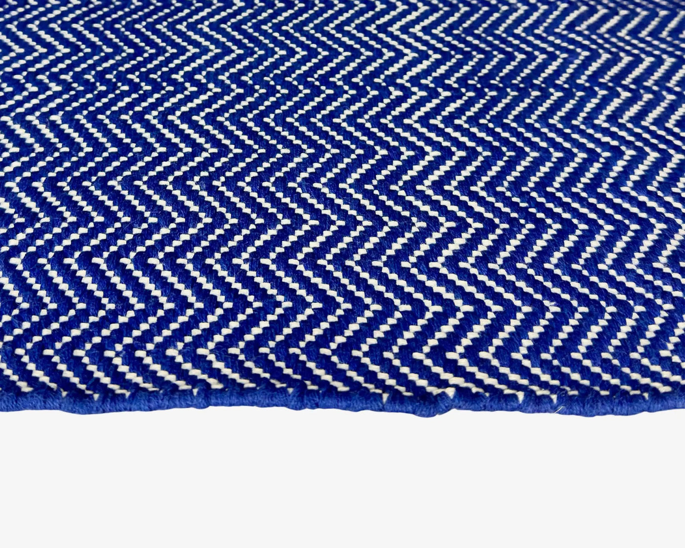 Hand Woven Blue Zigzag Rugs - Natural and Stylish Home Decor