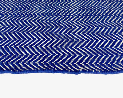 Hand Woven Blue Zigzag Rugs - Natural and Stylish Home Decor