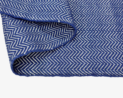 Hand Woven Blue Zigzag Rugs - Natural and Stylish Home Decor