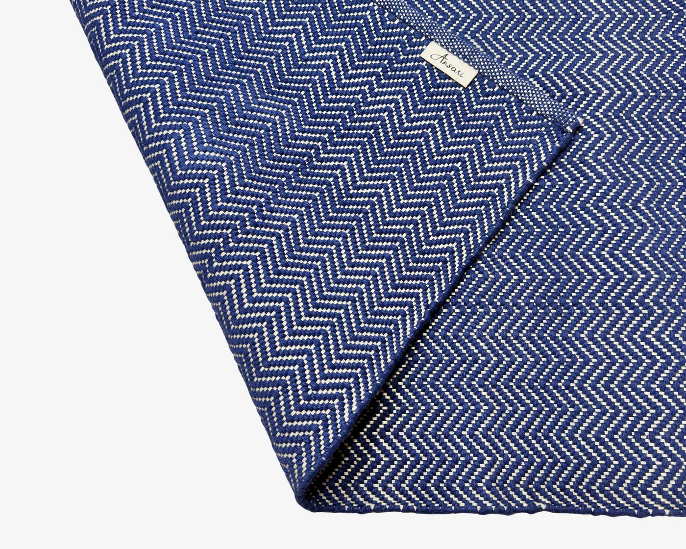 Hand Woven Blue Zigzag Rugs - Natural and Stylish Home Decor