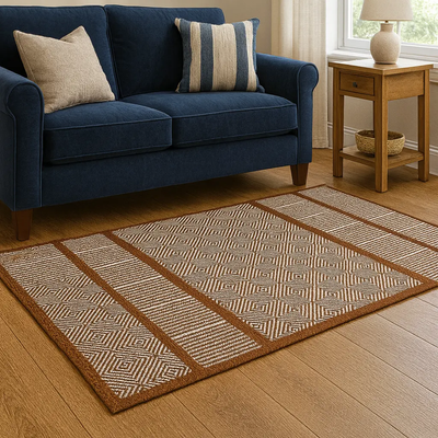 Hand Woven Rugs - Brown & Natural - Ansari