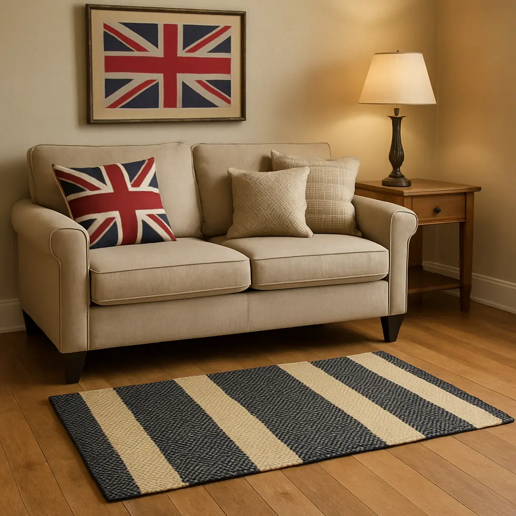 Hand Woven Rugs - Black & Natural big stripes - Ansari