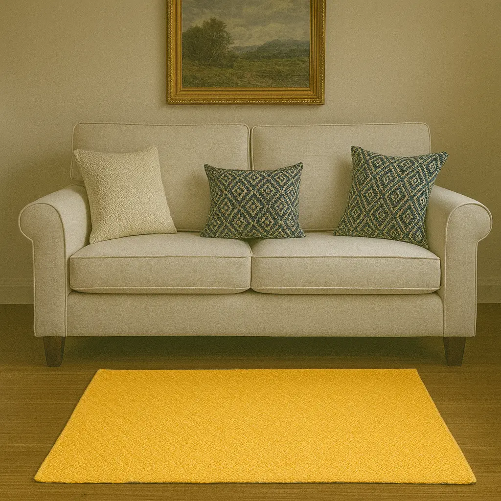 Hand Woven Rugs - Yellow diamond - Ansari