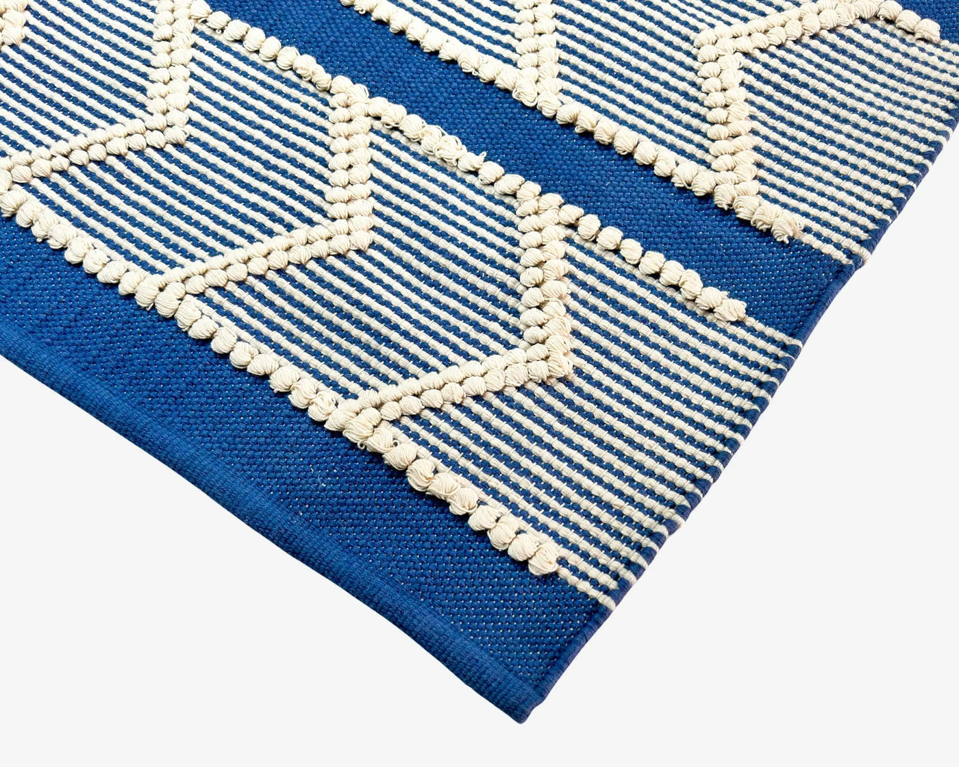 Hand Woven Blue Stripe Rug - Natural Stripes for Stylish Home Decor