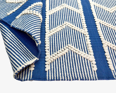 Hand Woven Blue Stripe Rug - Natural Stripes for Stylish Home Decor