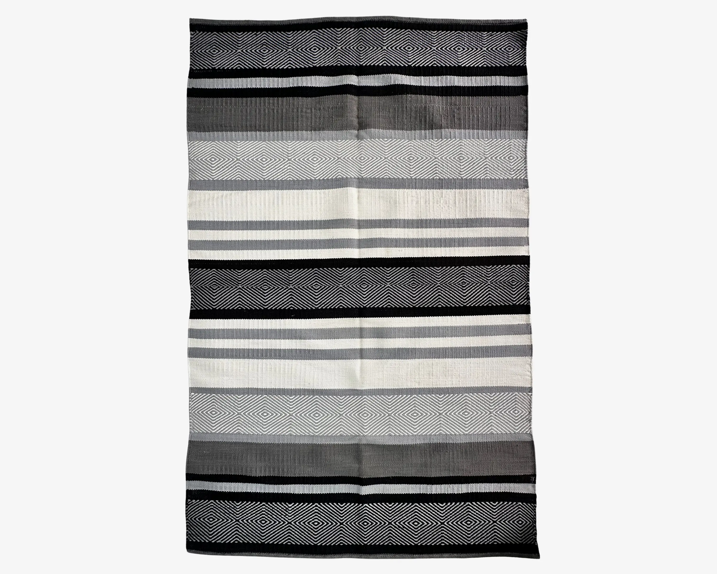 Hand Woven Rugs - Black, white & gray - Ansari
