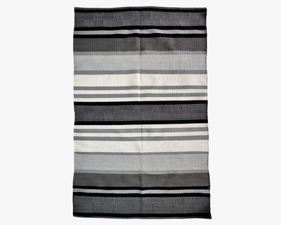Hand Woven Rugs - Black, white & gray - Ansari
