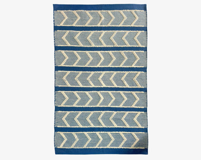 Hand Woven Blue Stripe Rug - Natural Stripes for Stylish Home Decor