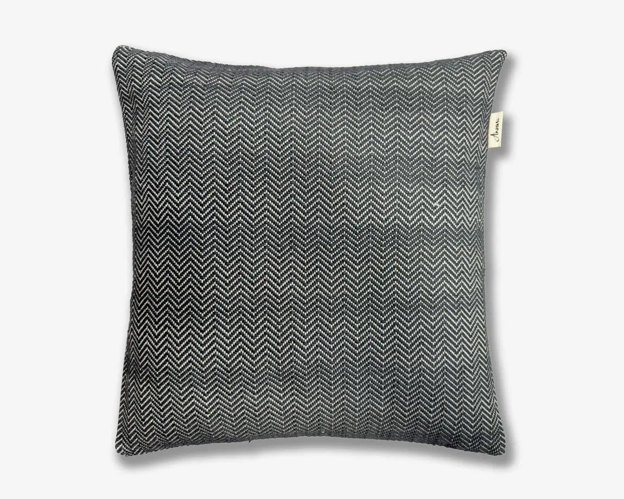 Boho Cushion Cover Natural & Black - Hand Woven Design