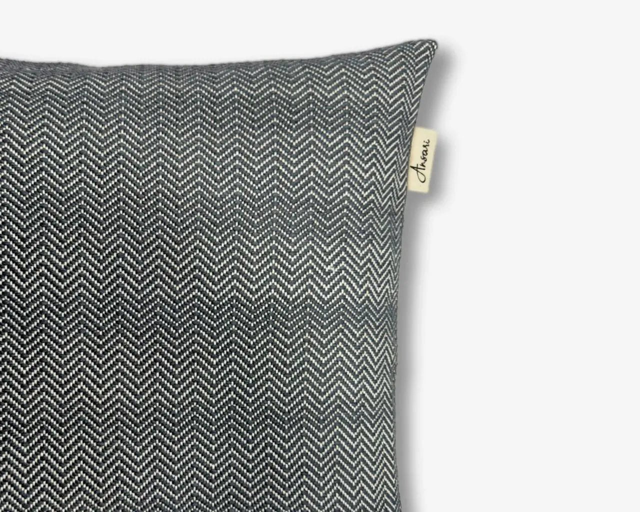 Boho Cushion Cover Natural & Black - Hand Woven Design