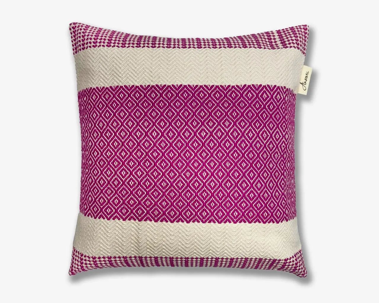 Hand Crafted Pink Cushion Cover - Natural Accent