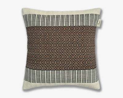 Boho Cushion Cover - Hand Woven in Brown, Black & Natural